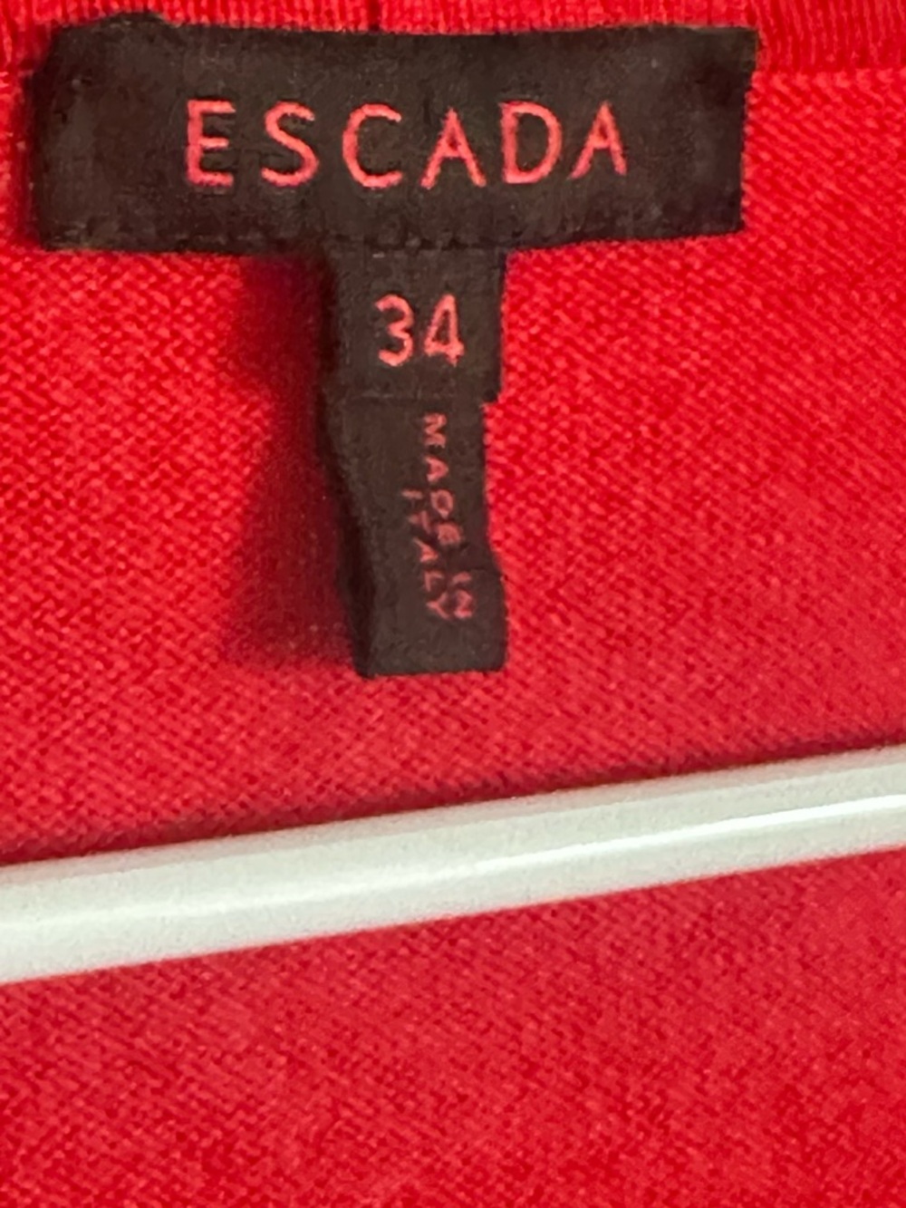 Escada Red Cream Cardigan Sweater - Picture 7 of 10
